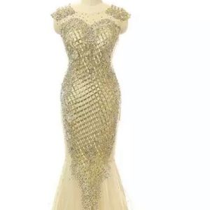 Formal Champagne/Gold Mermaid Style Dress